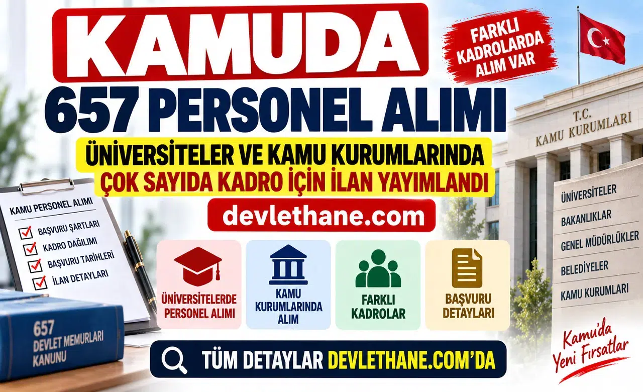Kamuda 657 Personel Alımı: Üniversiteler ve Kamu Kurumlarında Çok Sayıda Kadro İçin İlan Yayımlandı