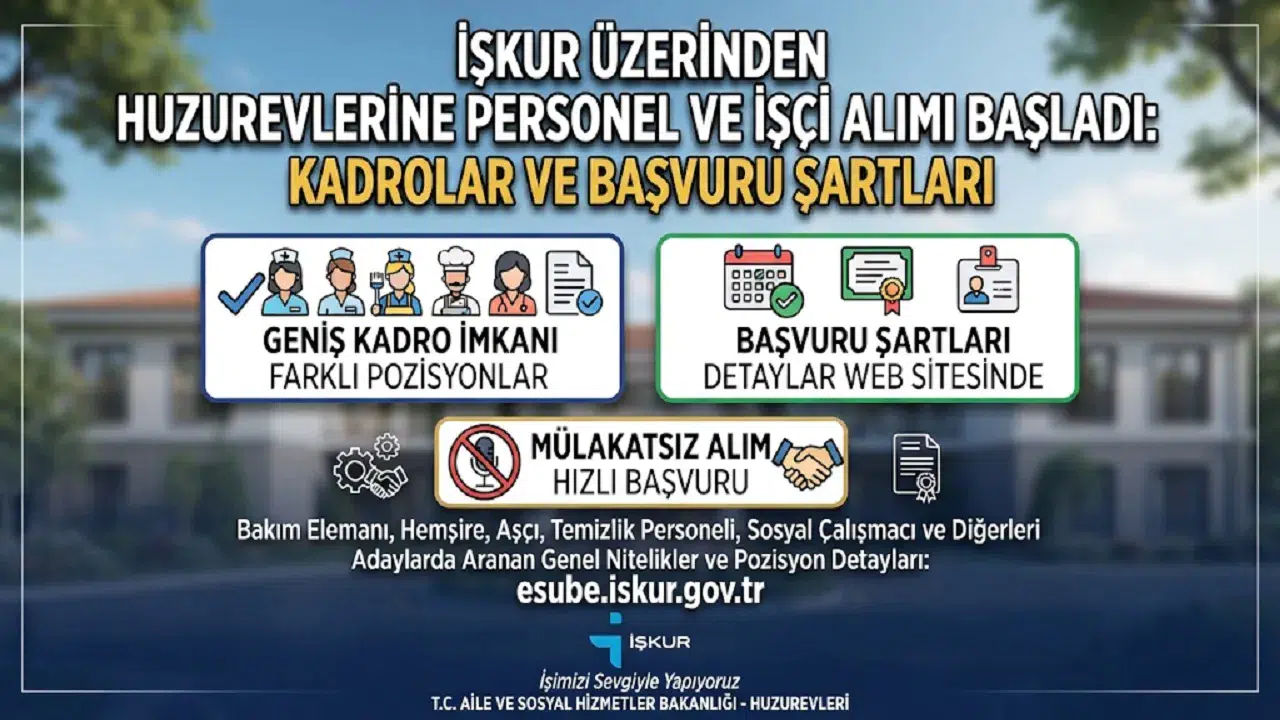 İŞKUR Üzerinden Huzurevlerine Personel ve İşçi Alımı Başladı: Kadrolar ve Başvuru Şartları