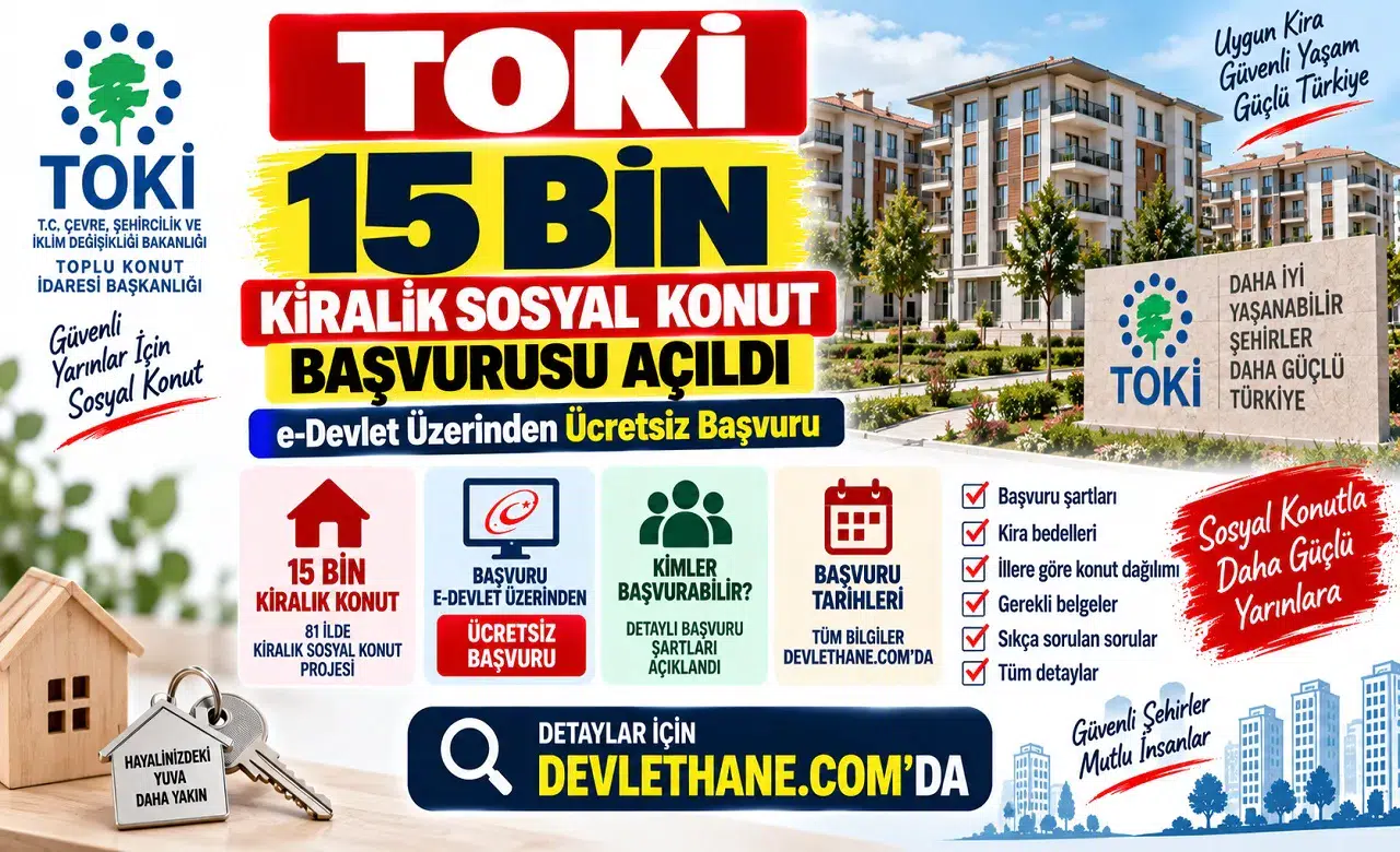 TOKİ 15 Bin Kiralık Sosyal Konut Başvurusu Açıldı: e-Devlet Üzerinden Ücretsiz Başvuru