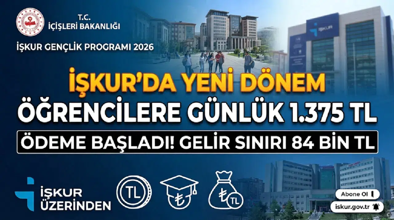 İŞKUR Gençlik Programında 2026 Şartları Değişti: Öğrencilere Günlük 1.375 TL Ödeme, Gelir Sınırı 84 Bin TL