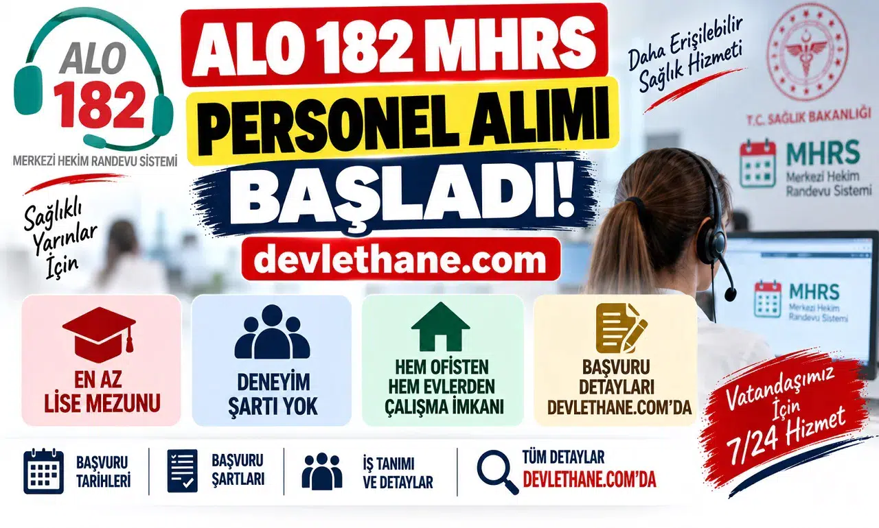 ALO 182 MHRS Personel Alımı Başladı: Lise Mezunu ve Deneyimsiz Adaylar Başvurabiliyor