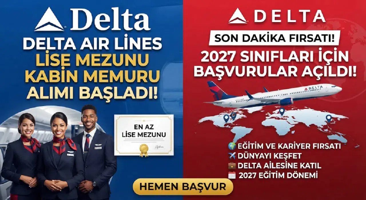 Delta Air Lines Lise Mezunu Kabin Memuru Alımı Başladı! 2027 Sınıfları İçin Başvurular Açıldı