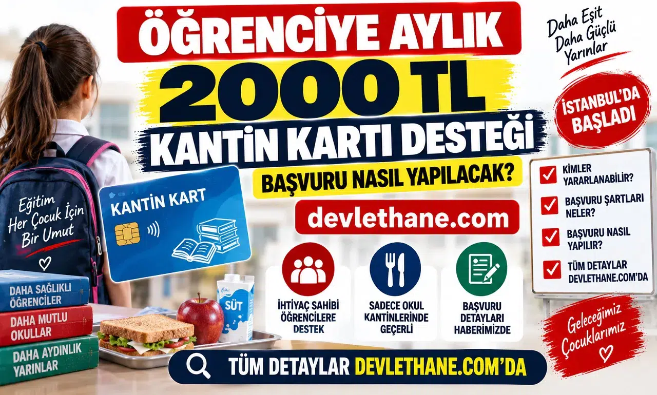 Öğrencilere Aylık 2.000 TL Kantin Kart Desteği: Kimler Yararlanacak, Başvuru Nasıl Olacak?