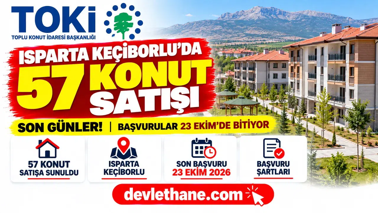 TOKİ Isparta'da Konut Satışında Son Günler! Keçiborlu'da 57 Ev İçin Başvurular 23 Ekim'de Bitiyor