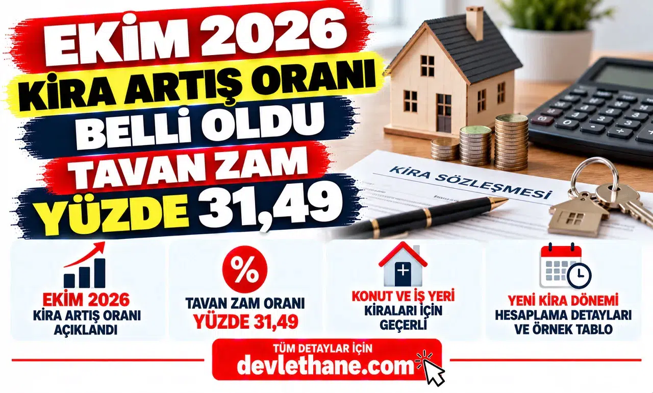 Ekim 2026 kira artış oranı belli oldu: Tavan zam yüzde 31,49