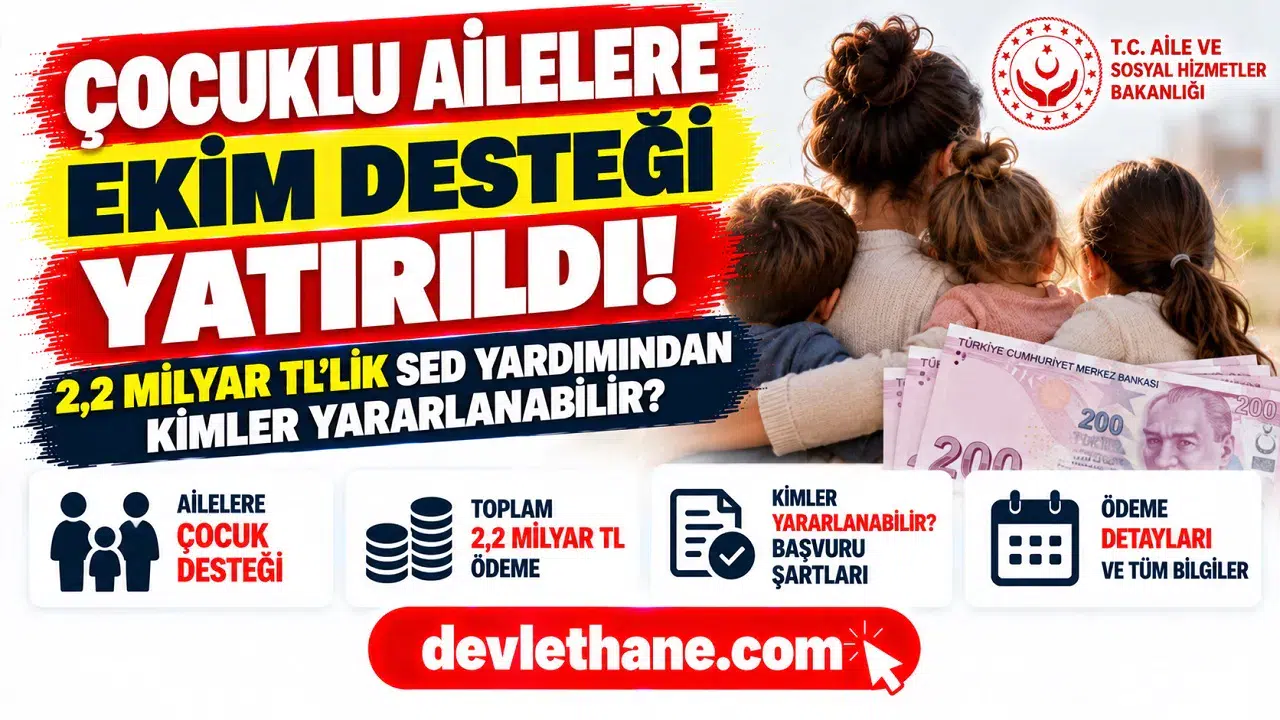 Çocuklu ailelere Ekim desteği yatırıldı: 2,2 milyar TL’lik SED yardımından kimler yararlanabilir?