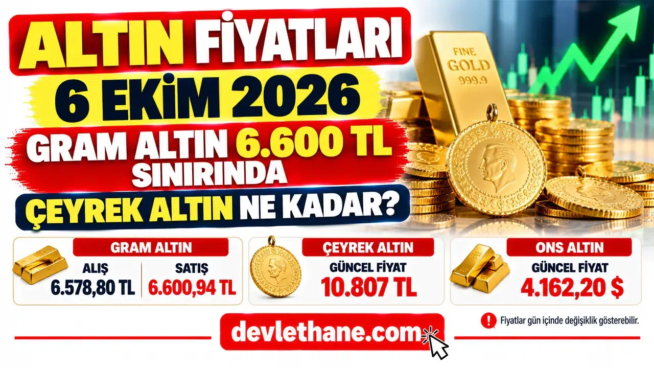 Altın Fiyatları 6 Ekim 2026: Gram Altın 6.600 TL Sınırında, Çeyrek Altın Ne Kadar?