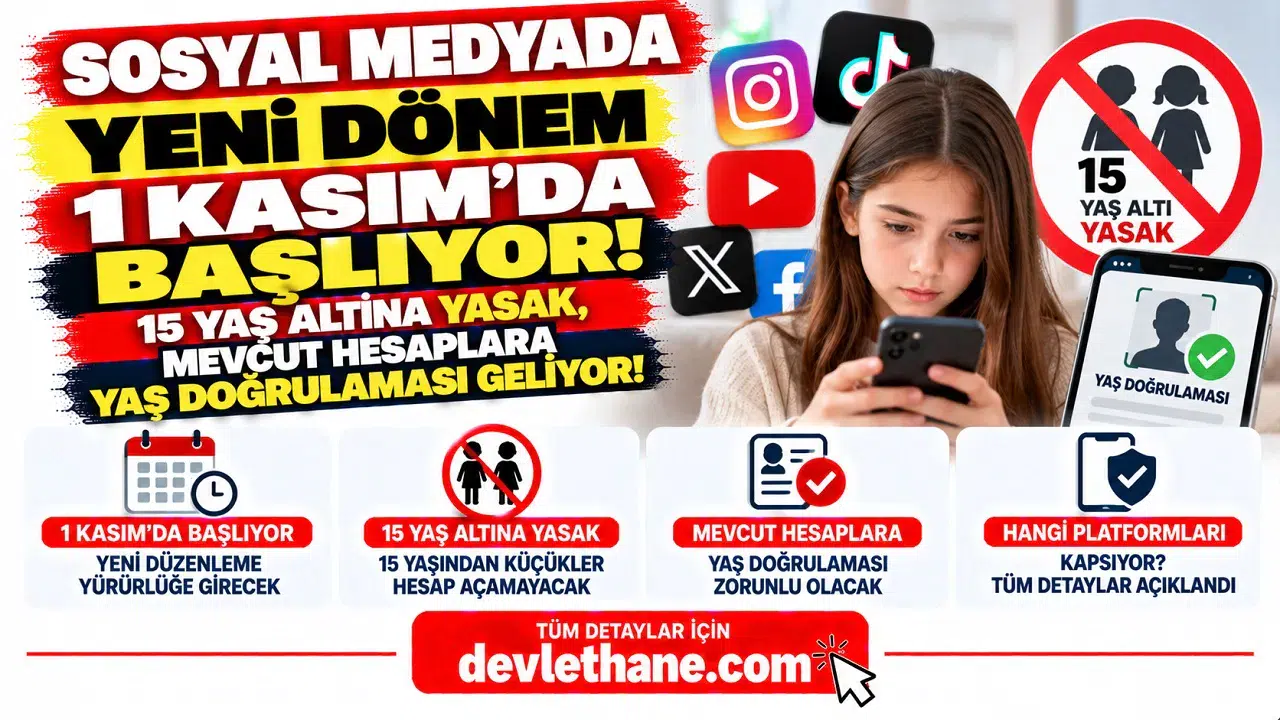 Sosyal Medyada Yeni Dönem 1 Kasım'da Başlıyor! 15 Yaş Altına Yasak, Mevcut Hesaplara Yaş Doğrulaması Geliyor