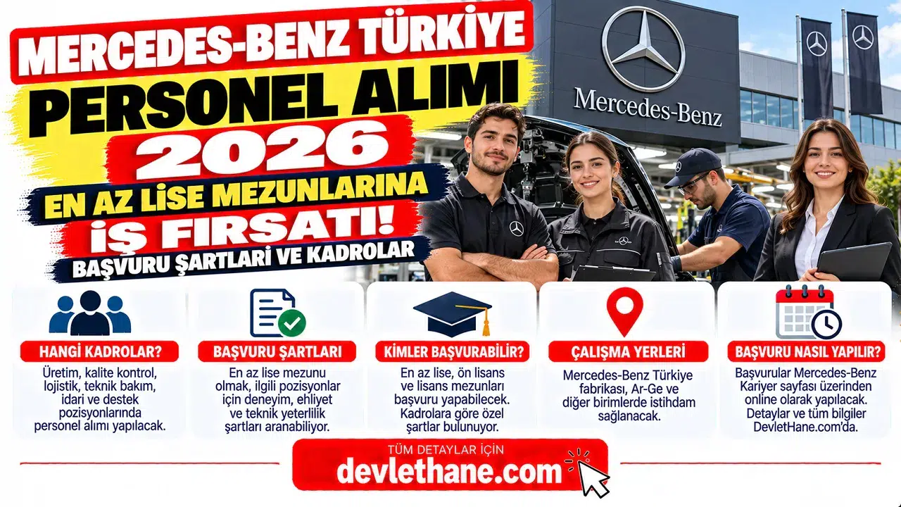 Mercedes-Benz Türkiye Personel Alımı 2026: En Az Lise Mezunlarına İş Fırsatı! Başvuru Şartları ve Kadrolar