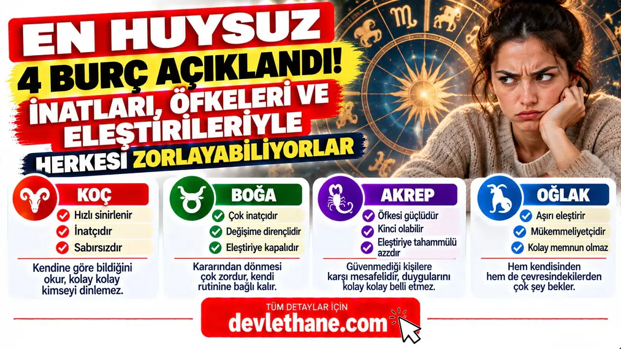 En Huysuz 4 Burç Açıklandı! İnatları, Öfkeleri ve Eleştirileriyle Herkesi Zorlayabiliyorlar