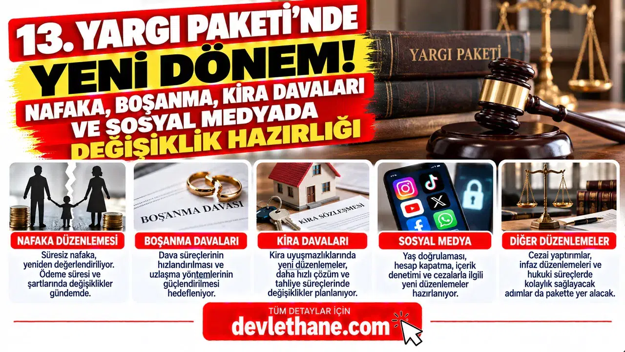 13. Yargı Paketi'nde Yeni Dönem! Nafaka, Boşanma, Kira Davaları ve Sosyal Medyada Değişiklik Hazırlığı