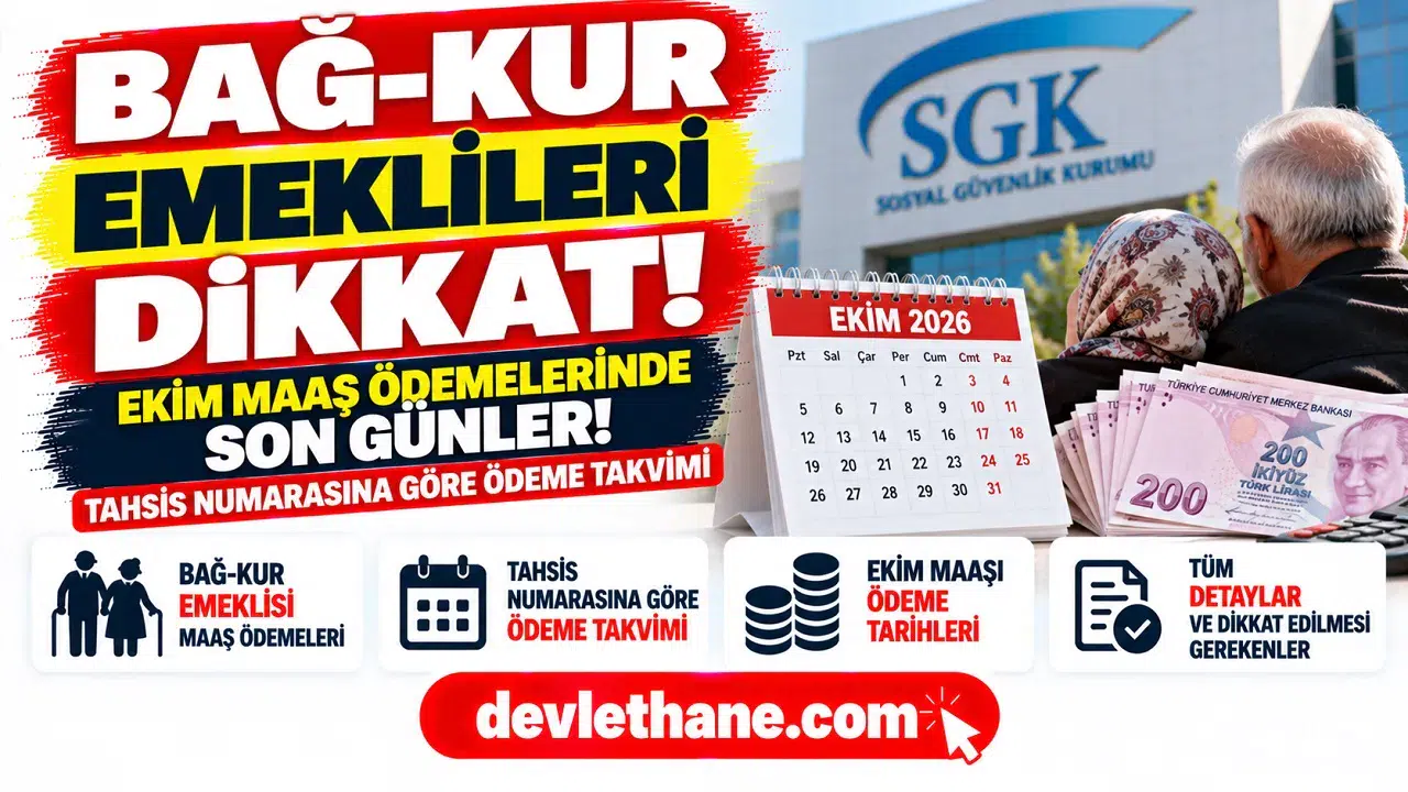 Bağ-Kur emeklileri dikkat: Ekim maaş ödemelerinde son günler, tahsis numarasına göre takvim