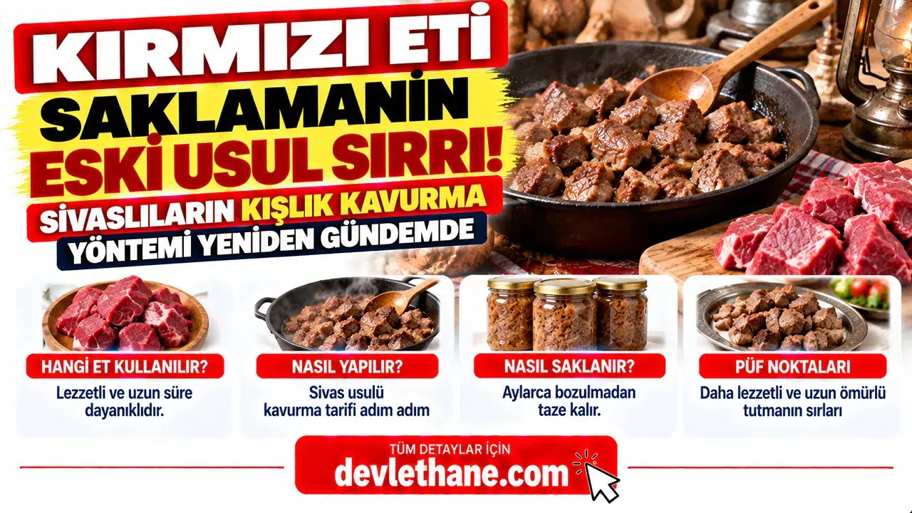 Kırmızı Eti Saklamanın Eski Usul Sırrı! Sivaslıların Kışlık Kavurma Yöntemi Yeniden Gündemde