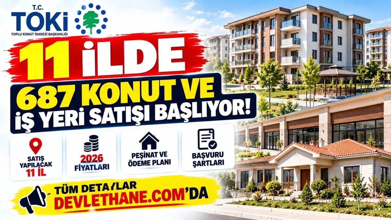 11 İlde 687 Konut ve İş Yeri Satışı Başlıyor! 2026 Fiyatları, Peşinat ve Başvuru Şartları