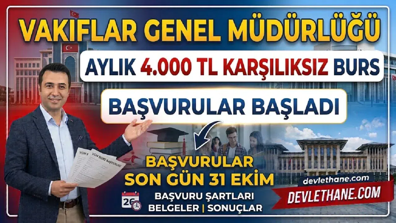 VGM burs başvuruları başladı: Aylık 4.000 TL karşılıksız burs için son gün 31 Ekim
