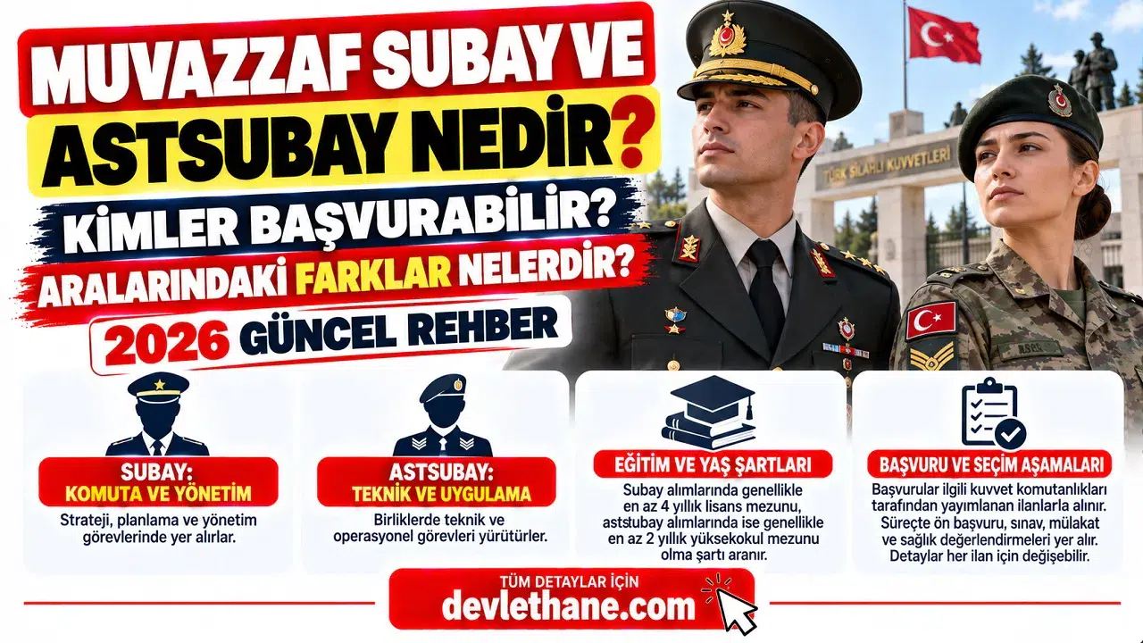 Muvazzaf Subay ve Astsubay Nedir? Kimler Başvurabilir, Aralarındaki Farklar Nelerdir? 2026 Güncel Rehber