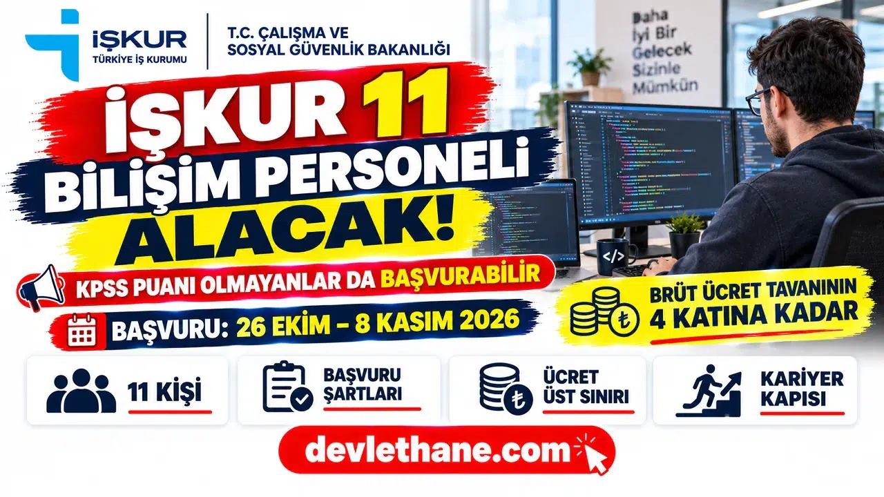 İŞKUR 11 sözleşmeli bilişim personeli alacak: Şartlar, maaş üst sınırı ve başvuru tarihleri