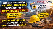 Niğde’de Kamuya 114 Personel Alımı Başladı! Sağlık Müdürlüğü, Üniversite ve GSB Kadroları Açıldı