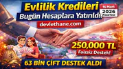 Evlilik Kredileri Bugün Hesaplara Yatırıldı! 250 Bin TL Faizsiz Destek Başladı (2026)
