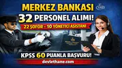 Merkez Bankası 32 Personel Alımı Yapacak! KPSS 60 Puanla Başvuru Şartları Açıklandı