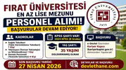 Fırat Üniversitesi Personel Alımı Başvuruları Sürüyor! En Az Lise Mezunu Adaylar Dikkat