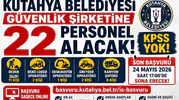 Kütahya Belediyesi 22 Erkek İşçi Alımı Yapacak! KPSS Şartı Yok, Başvurular Bitiyor