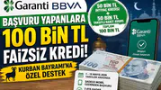 Garanti BBVA’dan Kurban Bayramı Öncesi 100 Bin TL Faizsiz Kredi Desteği! Başvuru Şartları ve Detaylar Açıklandı
