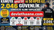 Kamuya 2 Bin 46 Güvenlik Görevlisi Alımı Başladı: KPSS’siz ve 50 KPSS ile Başvuru Fırsatı