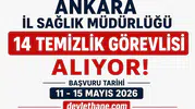 Ankara İl Sağlık Müdürlüğü 14 Temizlik Görevlisi Alımı Yapacak! İŞKUR İlan Numarası ve Başvuru Şartları Açıklandı