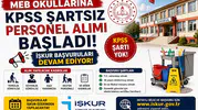 MEB Okullarına KPSS Şartsız Personel Alımı Başladı! İŞKUR Başvuruları Alınıyor