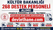 Kültür ve Turizm Bakanlığı 268 Destek Personeli Alımı Başlıyor! KPSS 60 Puanla Temizlik Görevlisi, Boyacı ve Yalıtımcı Alınacak