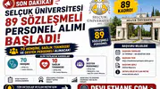 Selçuk Üniversitesi 89 Sözleşmeli Personel Alımı Başladı! 70 Hemşire, Sağlık Teknikeri ve Destek Personeli Alınacak