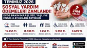 Temmuz 2026 Sosyal Yardım Ödemeleri Zamlandı! Evde Bakım Maaşı, SED, Yaşlı ve Engelli Aylıkları Artırıldı