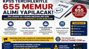 KPSS Tercihleriyle 655 Memur Alımı Yapılacak! Ön Lisans ve Lisans Mezunları İçin Mülakatsız Kamu Personeli Alımı Başlıyor