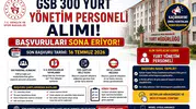 GSB 300 Yurt Yönetim Personeli Alımı Başvuruları Sona Eriyor! İl İl Kontenjanlar ve Özel Şartlar