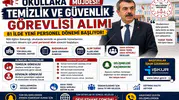 Okullara Temizlik ve Güvenlik Görevlisi Alımı Müjdesi! 81 İlde Yeni Personel Dönemi Başlıyor