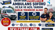İŞKUR'dan KPSS Şartsız Ambulans Şoförü ve İlk ve Acil Yardım Sağlık Teknikeri Alımı! Başvurular Başladı