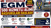 EGM 500 Hizmetli Alımı Başvuruları Başladı! Lise Mezunu KPSS 60 Puanla Başvuru