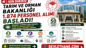 Tarım ve Orman Bakanlığı 1.874 Personel Alımı Başladı! KPSS 50 Puanla Mühendis, Veteriner, Büro Personeli, Şoför ve Temizlik Görevlisi Alınacak