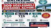 Balıkesir Üniversitesi 309 Sözleşmeli Personel Alıyor: 150 Hemşire, 115 Destek Personeli ve Mülakatsız KPSS ile Alım
