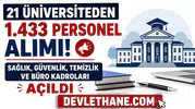 21 Üniversiteden 1.433 Personel Alımı: Sağlık, Güvenlik, Temizlik ve Büro Kadroları Açıldı