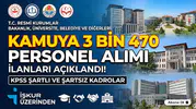 Kamuya 3 Bin 470 Personel Alımı: Bakanlık, Üniversite, Belediye ve Kamu Kurumlarının İlanları Açıklandı
