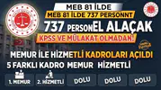 MEB 81 İlde 737 Personel Alacak: KPSS ve Mülakat Olmadan Memur ile Hizmetli Kadroları Açıldı