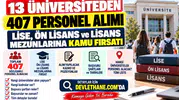 13 Üniversiteden 407 Personel Alımı: Lise, Ön Lisans ve Lisans Mezunlarına Kamu Fırsatı