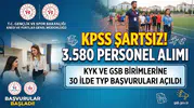 KYK ve GSB Birimlerine KPSS Şartsız 3.580 Personel Alımı: 30 İlde TYP Başvuruları Açıldı