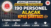 Adalet Bakanlığı 190 Personel Alacak: KPSS Şartı Olmadan 5 Farklı Kadroya Yerleştirme Yapılacak