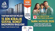 TOKİ 15 Bin Kiralık Sosyal Konut Başvurusu Başlıyor! İlk 1.000 Ev İçin Kura Tarihi Açıklandı