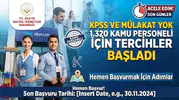 Aile Bakanlık Duyurdu: KPSS’siz 1.320 Kamu Personeli İçin Tercih Süreci Başladı