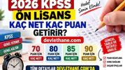 2026 KPSS Ön Lisans Kaç Net Kaç Puan Getirir? 70, 80, 85 ve 90 Puan İçin Kaç Net Gerekir?