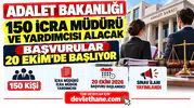 Adalet Bakanlığı 150 İcra Müdürü ve Yardımcısı Alacak: Başvurular 20 Ekim'de Başlıyor